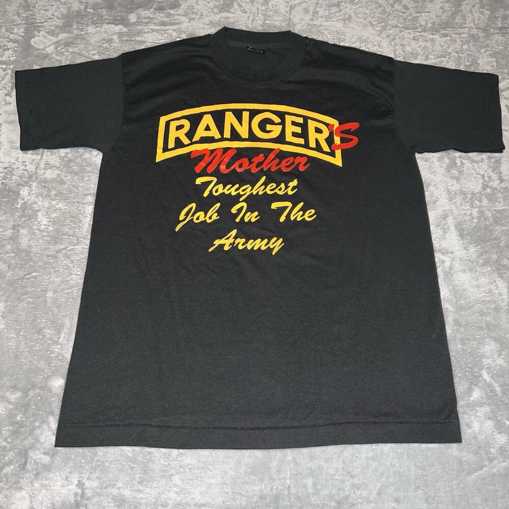 Vintage 90s Black Rangers Mother Toughest Job In The Army Shirt L USA